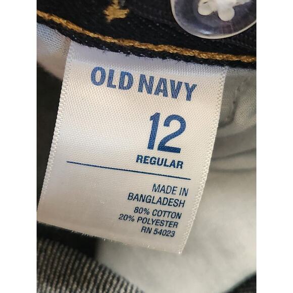 Old Navy Painter Darkwash Straight Leg boys Utility Jeans Size 12 Regular NWT - Picture 8 of 9